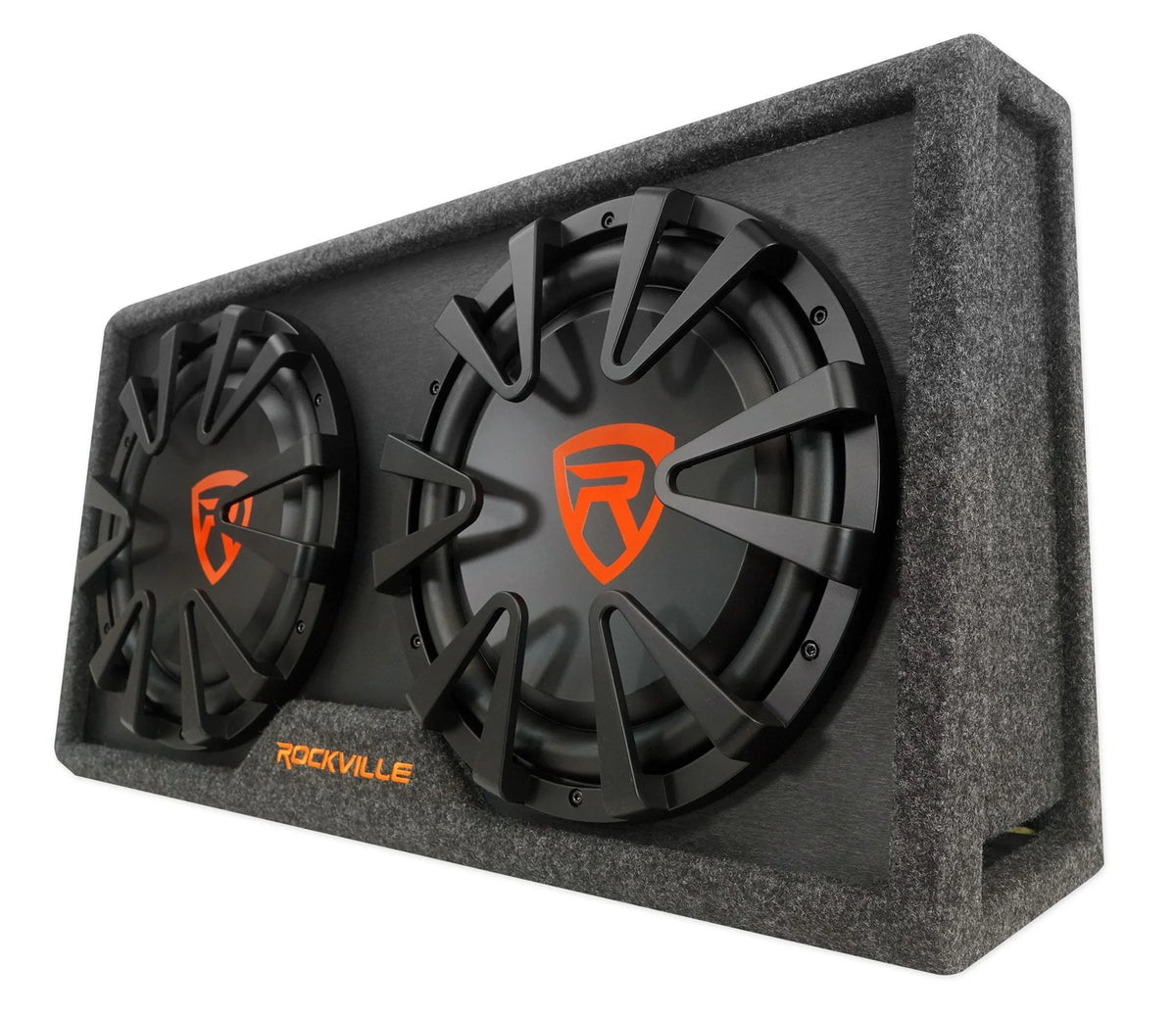 Rockville RG212CA 2000w Dual 12 in Vented Powered Car Subwoofer Enclosure+Amp Kit