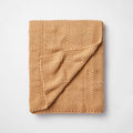 Threshold with Studio McGee Knit Grid Camel Throw Blanket | Target