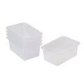 Ecr4kids Scoop Front Storage Bin, Multipurpose Organization, Clear, 5-Piece