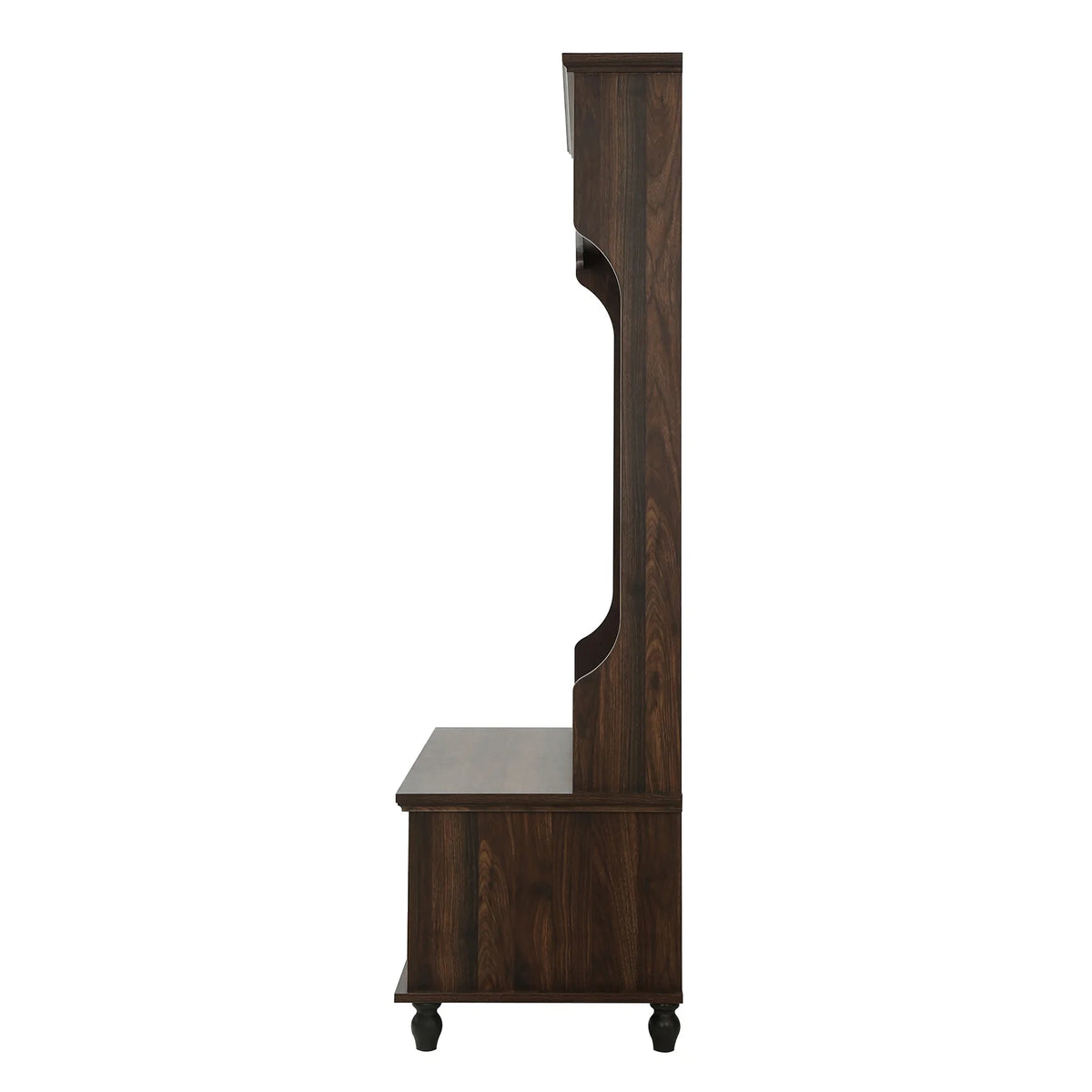 Hall Tree with Upholstered Bench and Coat Rack, Entryway Bench with 3 Hooks, 3 Open Shelves, 2 Drawers & Storage Cabinets, Mudroom Bench with Storage and Hooks for Foyer, Entry Way, Hallway (Beige)