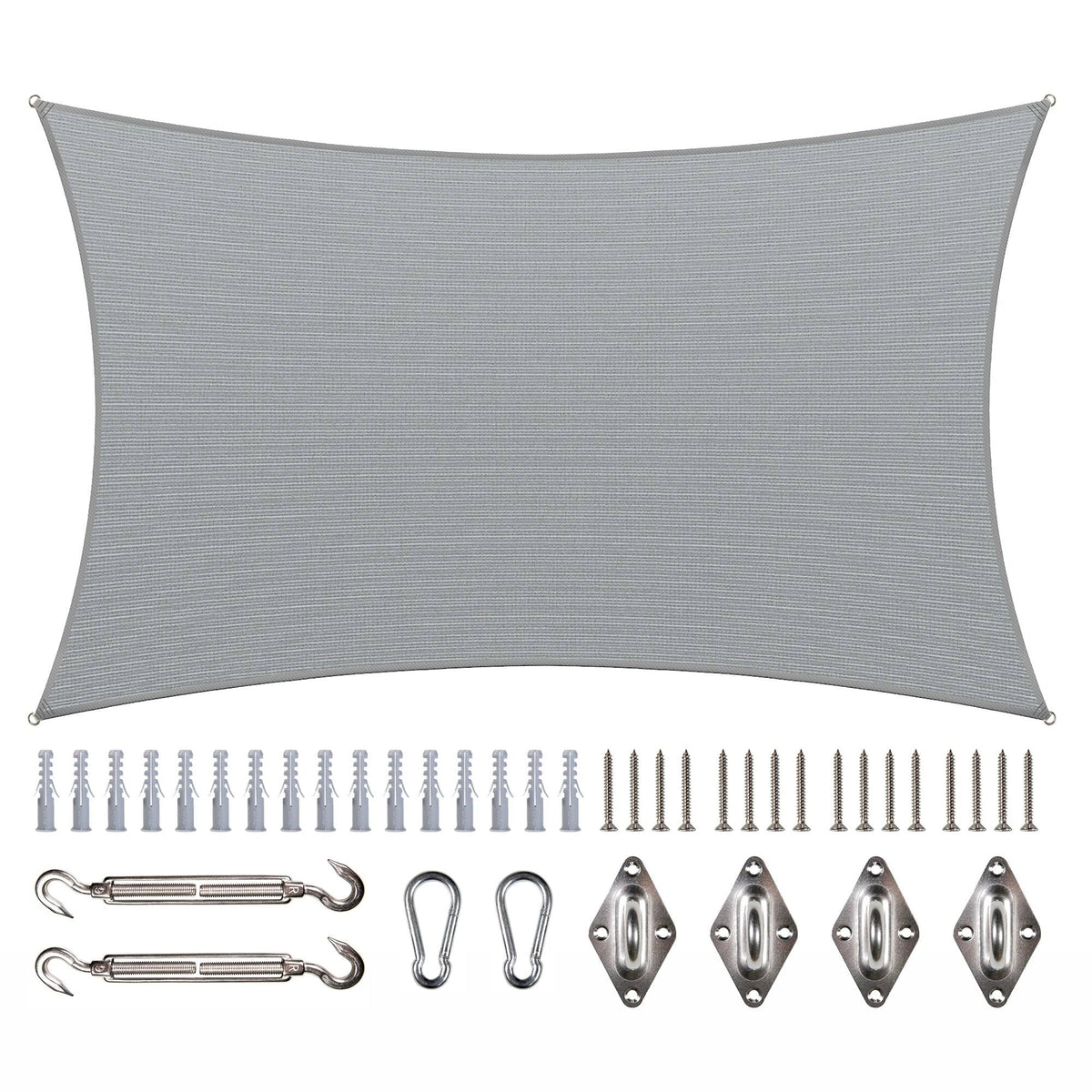 190 GSM Rectangle Sun Shade Sail with Rectangle Kit