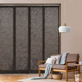 GoDear Design Adjustable Sliding Panel Track Blind 45.8 inch- 86 inch W x 96 inch H, Vertical Blinds, Pu'er Tea, Size: 45.8-86 W x 96 H, Brown