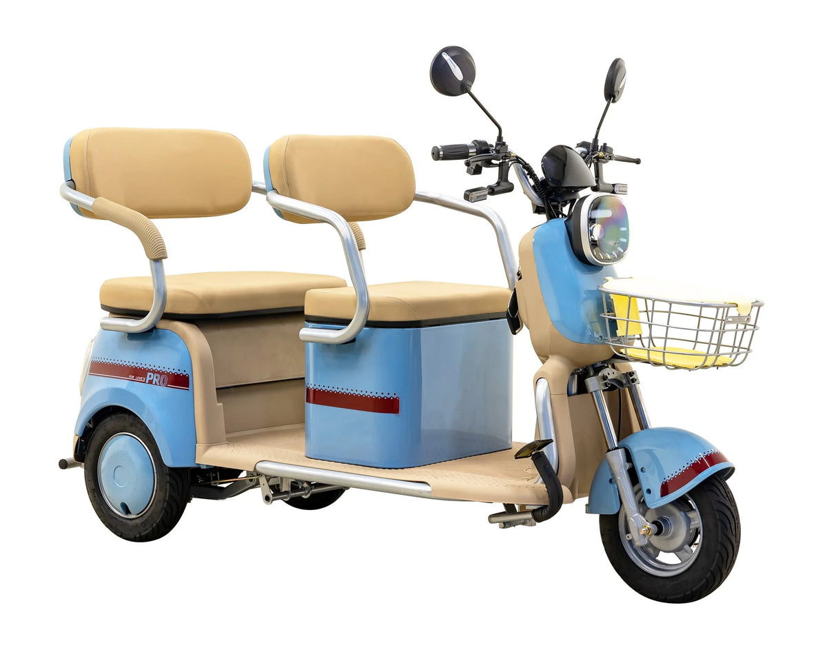 Massimo MGC E - Trike 3 - Wheel Electric Cart - 17 MPH, 2 - Seater Adult Scooter - Blue