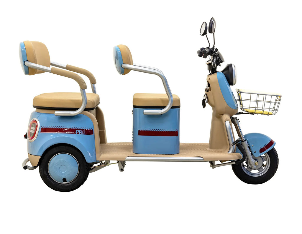 Massimo MGC E - Trike 3 - Wheel Electric Cart - 17 MPH, 2 - Seater Adult Scooter - Blue