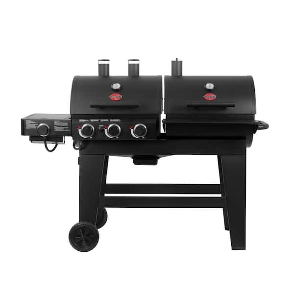 Double Play 1, 260 Sq., In. 3 - Burner Gas and Charcoal Grill in Black