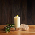 Luminara Real-Flame Effect 2" x 4" Slim Pillar LED Candle - Ivory