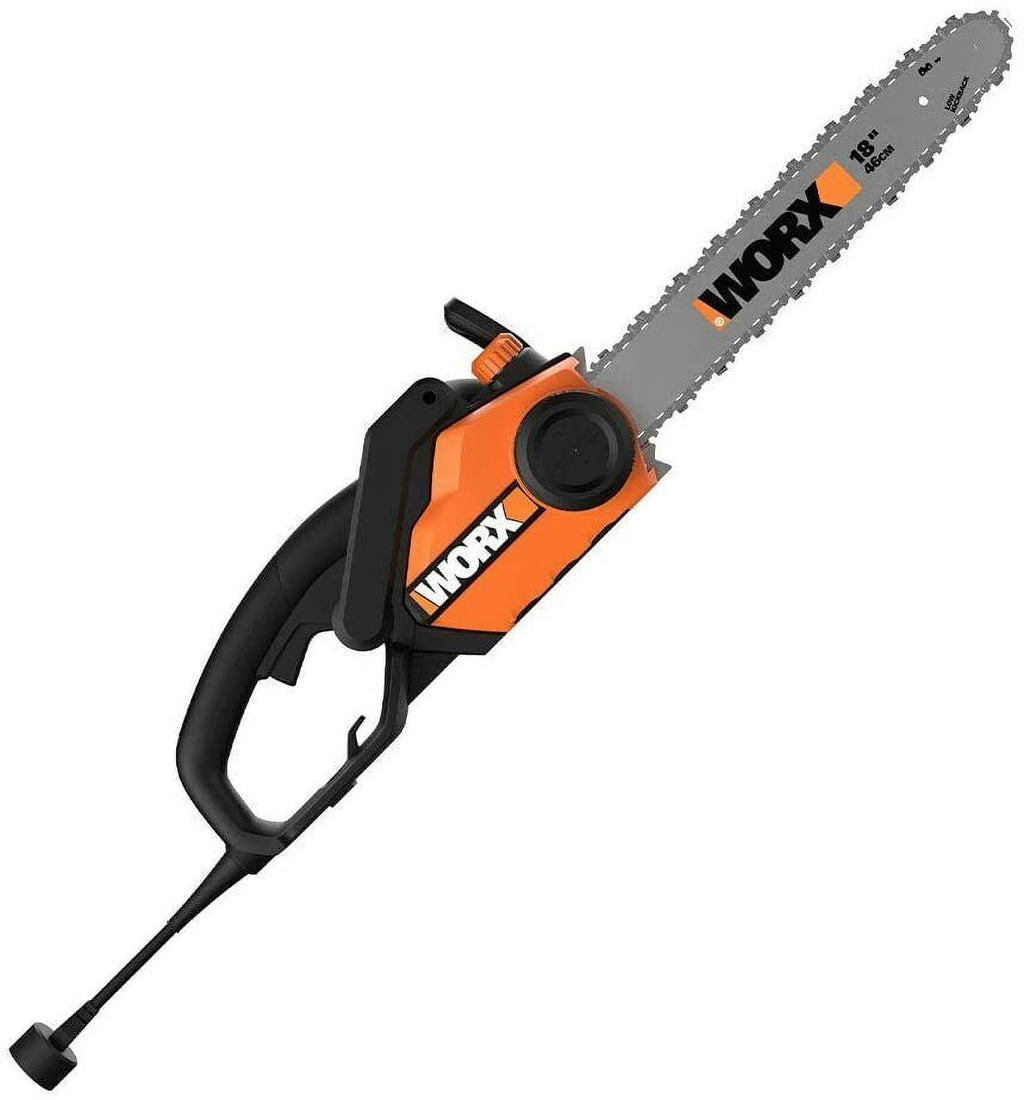 Worx WG304.2 18in 15 Amp Electric Chainsaw with Auto - Tension, Chain Brake