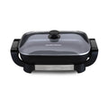 Hamilton Beach Electric Skillet with Lid, 12" x 15" Ceramic Cooking Surface, Reversible Pan, Grey