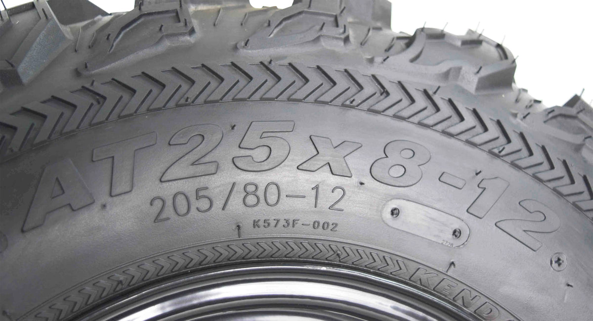 Kenda Bear Claw EX (2) 25x8 - 12 Front & (2) 25x11 - 10 Rear ATV 6 PLY Tires 4 Pack Set